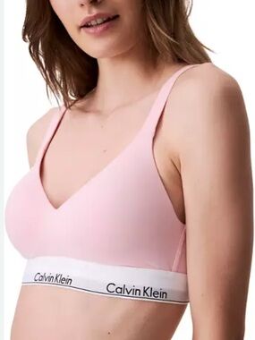 NWT Calvin Klein Pink Bra Wireless Lift Bralette Large New